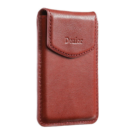 V14 Magnetic Card Pocket for iPhone 16 15 14 13 12 11 Pro Max XS X Case Genuine Leather Wallet Bag ID Holder Stand for Samsung S24 S23 Ultra