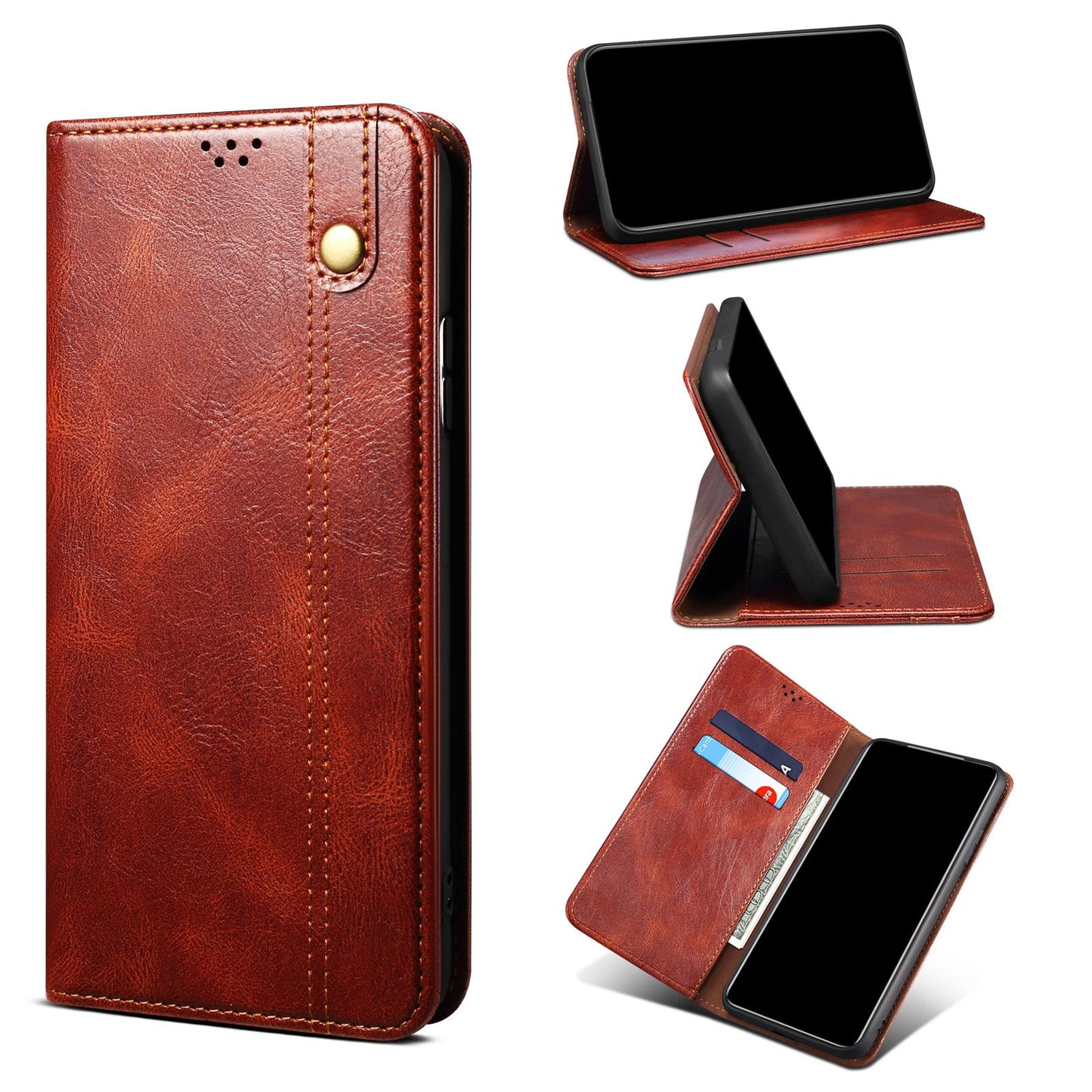 Luxury Retro Leather Flip Cover For Samsung S24 S23 Ultra S22 Plus S21 FE Case Wallet Card Stand Magnetic Book Cover Phone Case