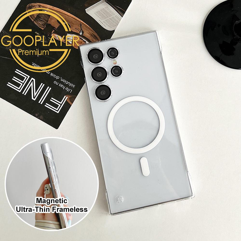 For Samsung S24Ultra S24Plus S24 S23Ultra S22Ultra Phone Case, Ultrathin Frameless Magnetic PC Hard for Magsafe Support Wireless Charging Matte Clear High Transparency Full Cover