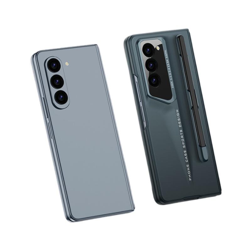 Pour Samsung Z Fold6 Case, Blade Point Men Matte Business Case avec fente pour stylo, étui de téléphone élégant de luxe Protection de l'appareil photo Coque rigide antichoc