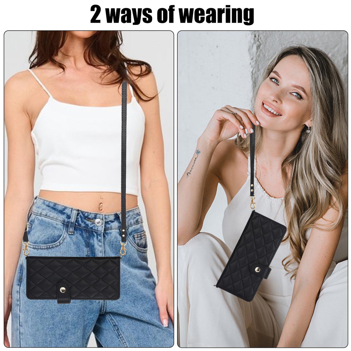 Crossbody Leather with Pen Slot Phone Case for Samsung Galaxy Z Fold 5 4 Fold5 Fold4 Fold3 Wrist Strap Wallet Card Holder Cover