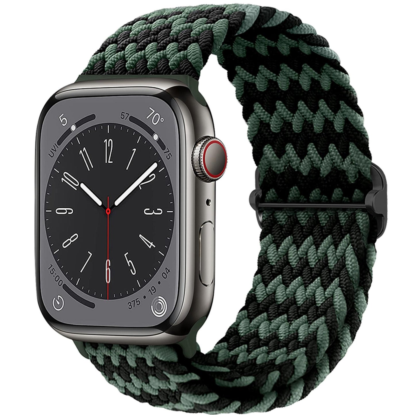 Boucle solo tressée pour bracelet de montre Apple 44 mm 40 mm 49 mm 45 mm 41 mm 38 mm Bracelet en nylon élastique iWatch série 8 3 se 6 7 Ultra