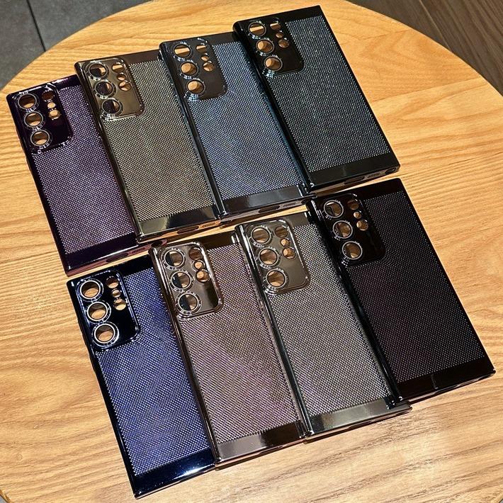 Ultra Slim Plating PC with Len Protector Cooling Phone Case For Samsung S25Ultra S24 S23 S22 S21 Note20 Shockproof Hard Full Cover