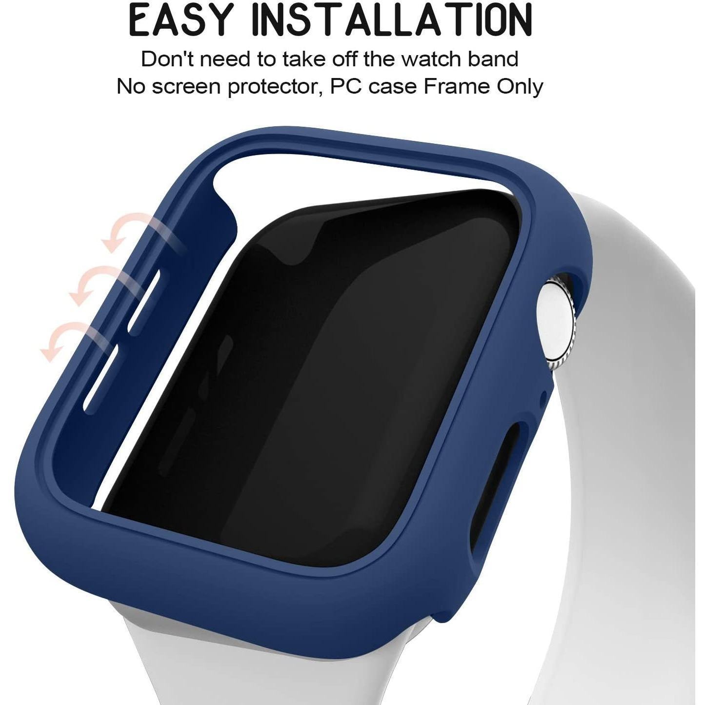 Coque mate pour Apple Watch 45 mm 41 mm 38 mm 42 mm 40 mm 44 mm, coque de protection rigide en PC pour iWatch SE 9 8 7 6 5 4 3 2 1