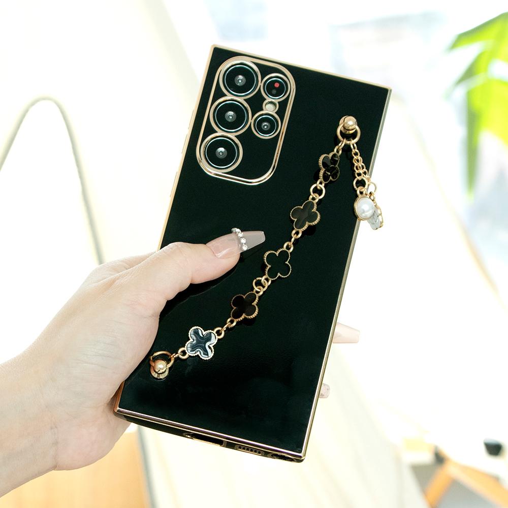 Flower Chain Plating Phone Case For Samsung S25 S24 S23 S22 S21 Note20