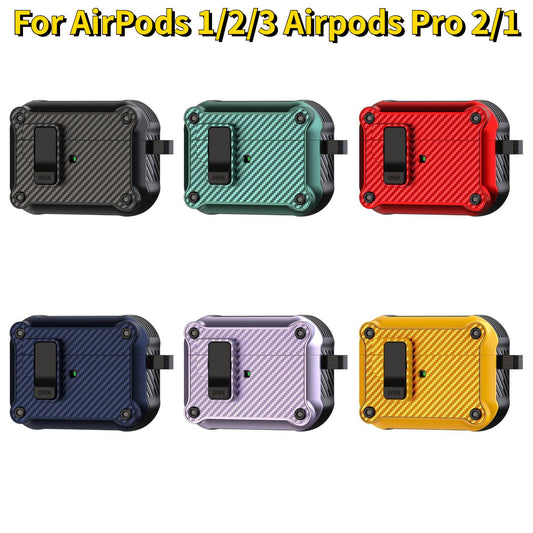 Für Airpods Pro 2 Hülle Carbon Fiber Pattern Elastische Kopfhörerhülle Luxusschutz für Airpods 3 Hülle