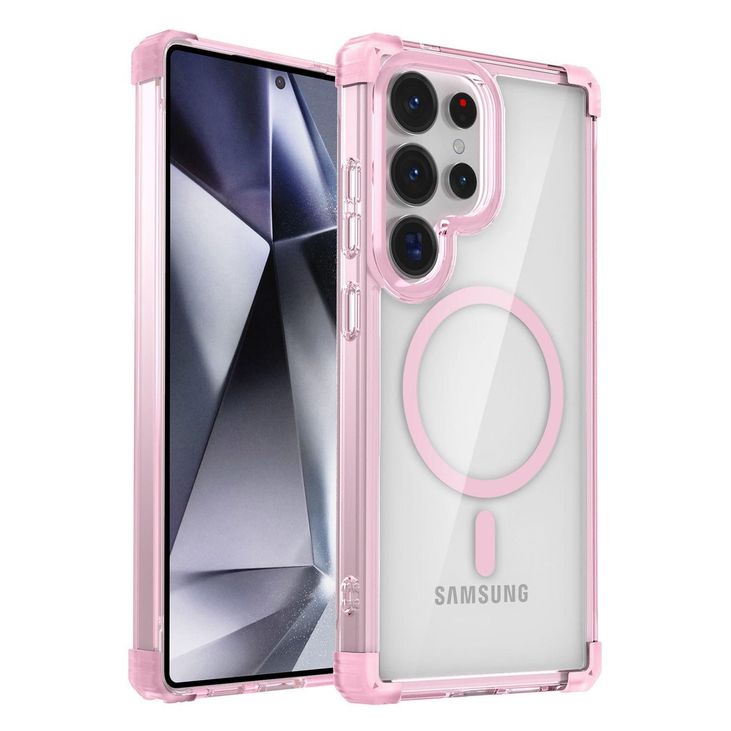 HD Acrylic Transparent Strong Magnetic High Protection Four Corner Shockproof Phone Case For Samsung S25Ultra S24 S23 S22 S21 Note20 Not Yellowing Clear Hard Full Cover