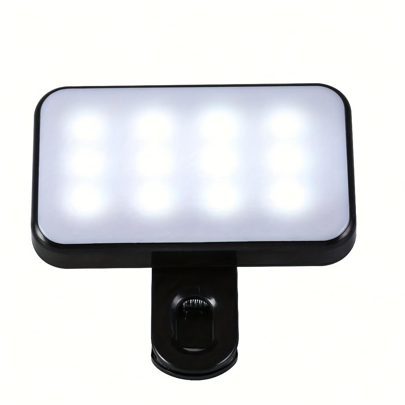 Mini lampe de remplissage portable pour selfie, rechargeable, 3 modes de luminosité réglables, à clipser pour téléphone portable et ordinateur