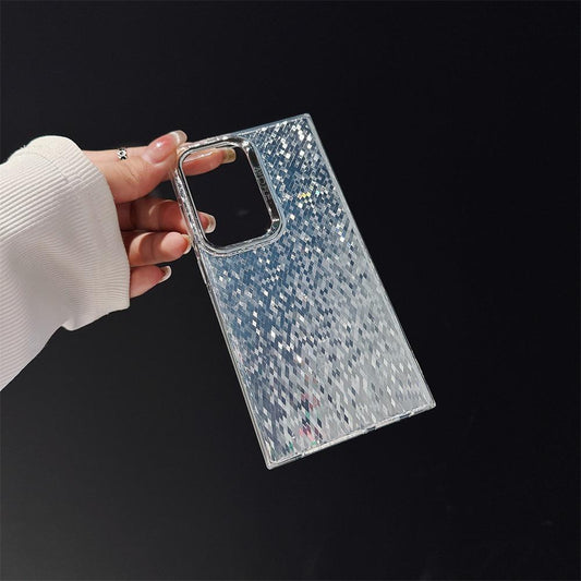 For Samsung S25Ultra S25 S24 S23 S22 Phone Case, Luxury Electroplating Laser Mosaic Pattern Acrylic Slim, Full Camera Protection Non-Yellowing Hard Cover