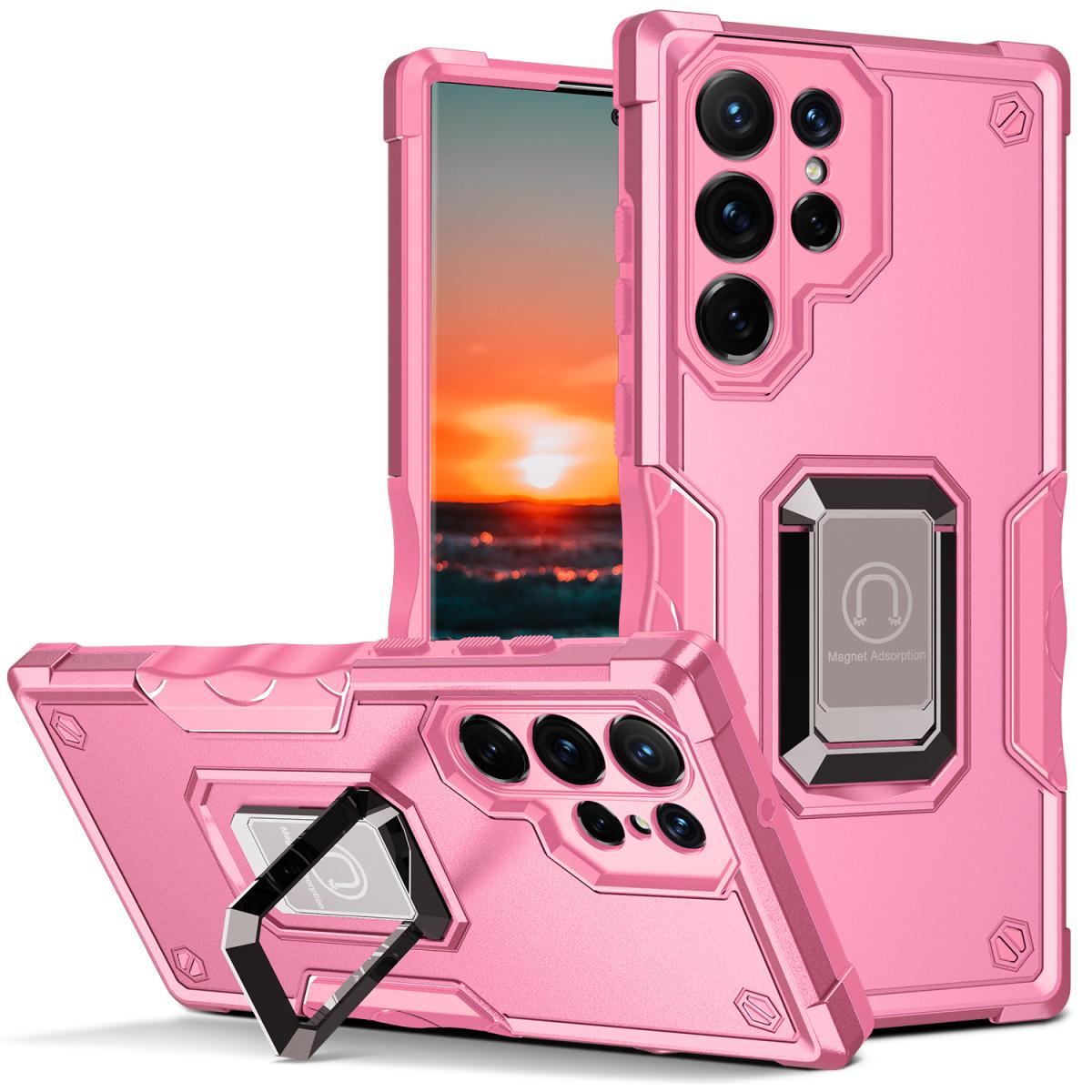 For Samsung S24 S23 S22 S21 FE Ultra Case, Heavy Duty Protection Magnetic Kickstand, Shockproof Case Camera Protection Hard Cover