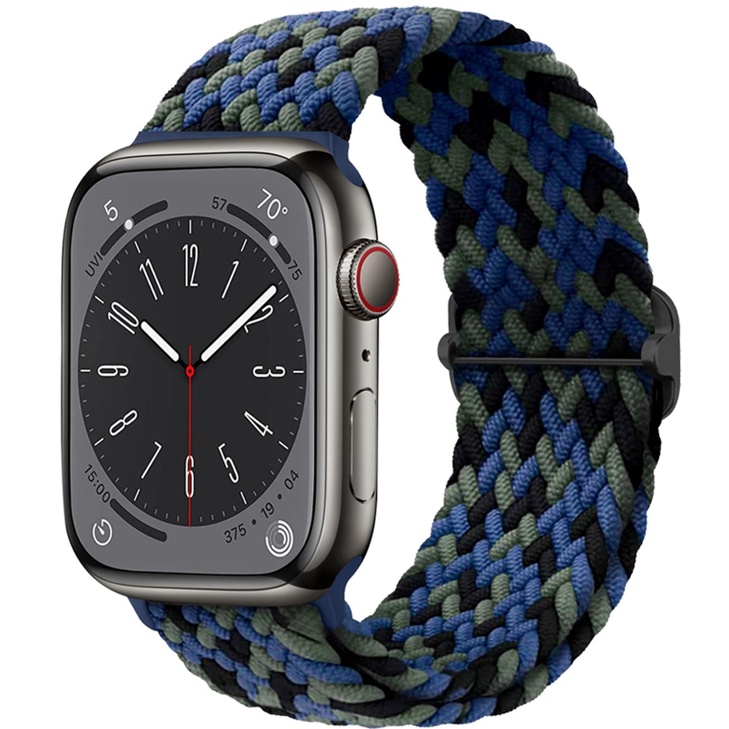 Boucle solo tressée pour bracelet de montre Apple 44 mm 40 mm 49 mm 45 mm 41 mm 38 mm Bracelet en nylon élastique iWatch série 8 3 se 6 7 Ultra