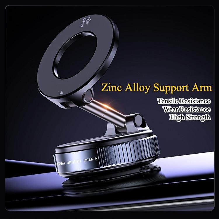 Upgrade Three-axis Flexible Alloy 360° Magnetic Vacuum Adsorption Double-sided Fold Rotating Multi-angle Strong Suction, Stable Holder, Hands Free Automobile, Adjustable Mount for All Phones