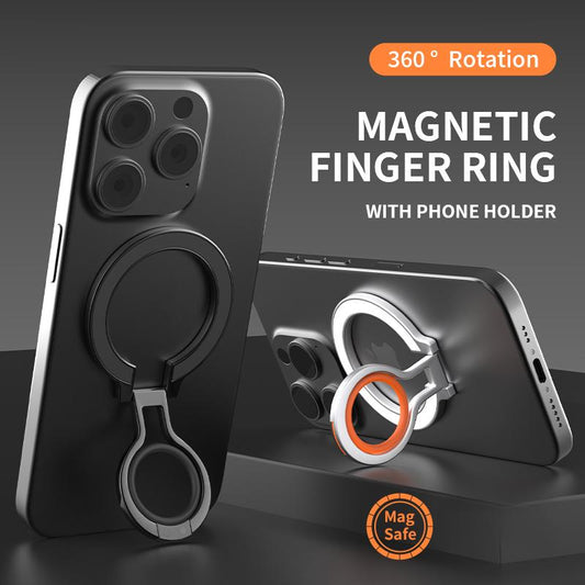 360 Degree Rotation Magnetic Finger Ring Phone Holder Classy Multi-angle Damping Fold Soft Silicone Ring Vertical / Horizontal Kickstand, for iPhone 16 15 14 13 12 for Samsung S25 S24 S23