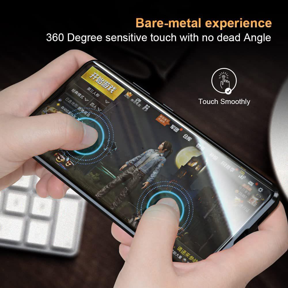Clear Double Sided Full Cover Magnetic Adsorption Case for Samsung S25Ultra S25 S24 S24FE S24Plus S24Ultra S23 Ultra S23Plus S22 S21 Metal Frame Tempered Glass Shockproof Case
