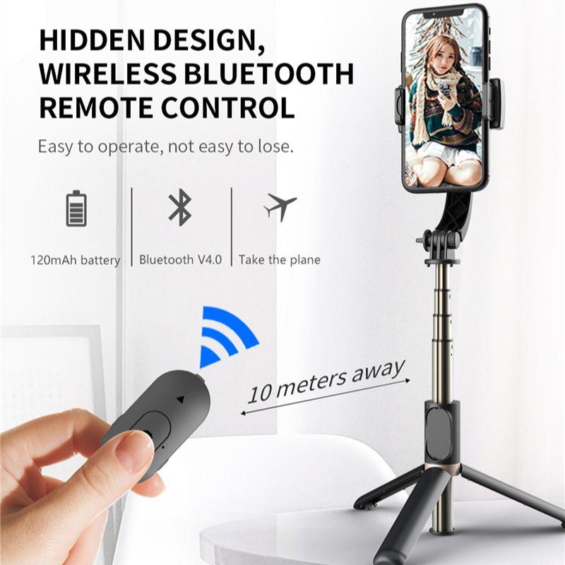 Stabilisateur vidéo mobile Perche à selfie Bluetooth Trépied Stabilisateur à cardan pour smartphone Support de prise de vue verticale en direct