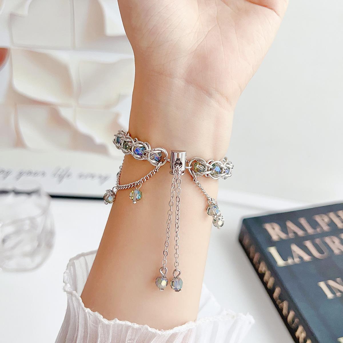 Crystal Tassel Chain Metal Strap for Apple Watch 44mm Band 45 42 38 41 Ultra 49mm Link Bracelet for IWatch Series 9 8 7 6 SE 5 4