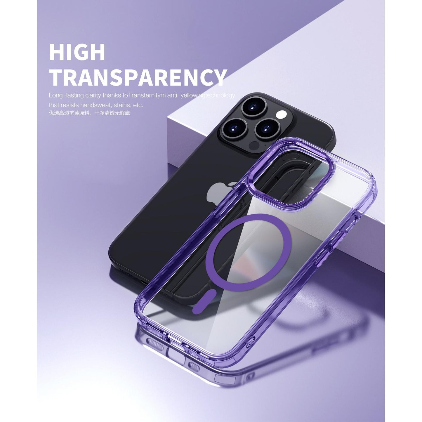 For iPhone 16 15 14 13 12 Plus Pro Max Case, Compatible with MagSafe, All Inclusive Protection, Clear Magnetic Phone Case