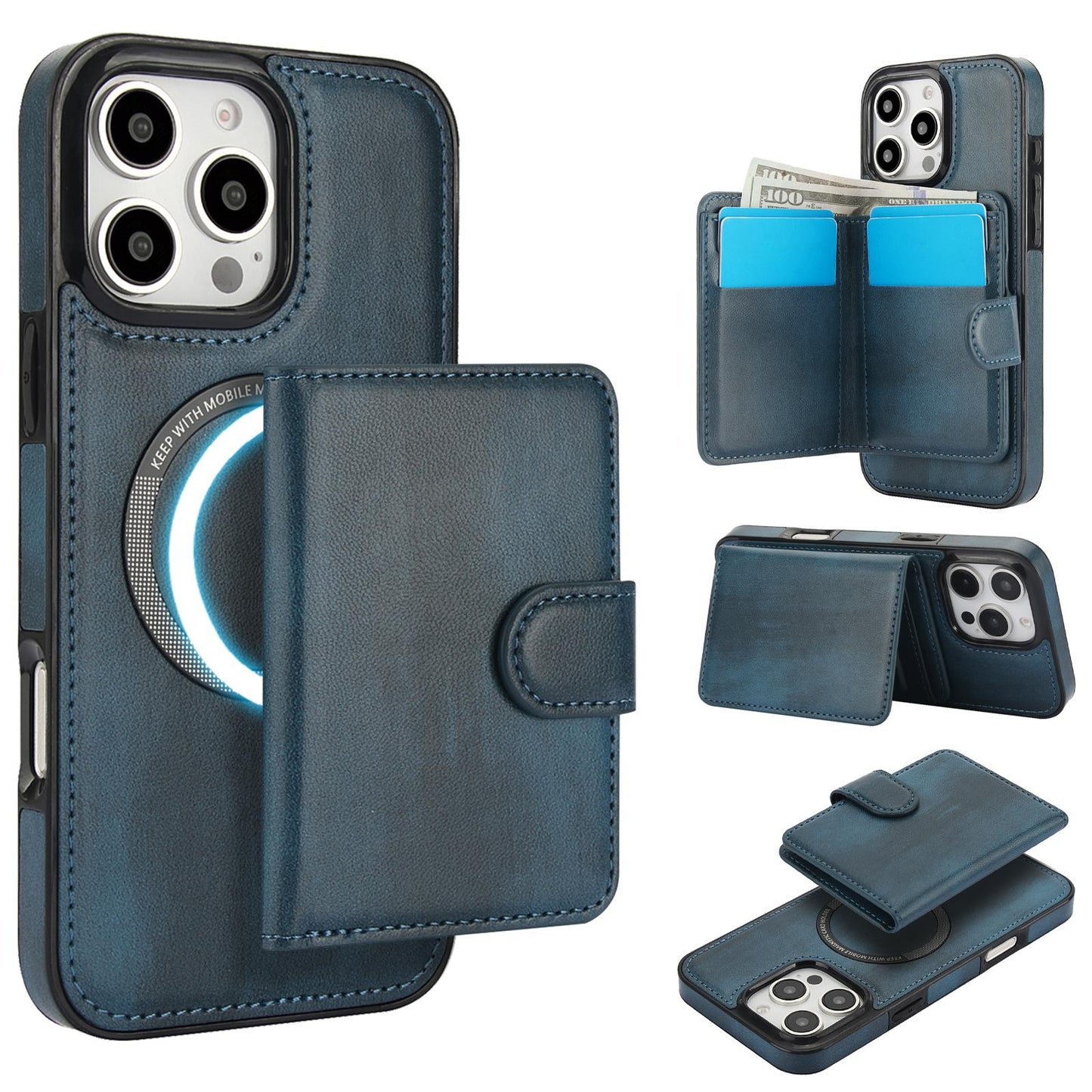 Business Wallet Solt Phone Case For iPhone 16 15 14 13 12 Plus Pro Max Wallet Card Holder Shockproof Slim Flip Cover