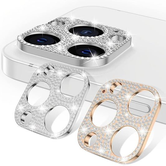 Metal Camera Lens Protector With Rhinestone, Scratchproof Protector For iPhone 16 15 14 13 12 Pro Max