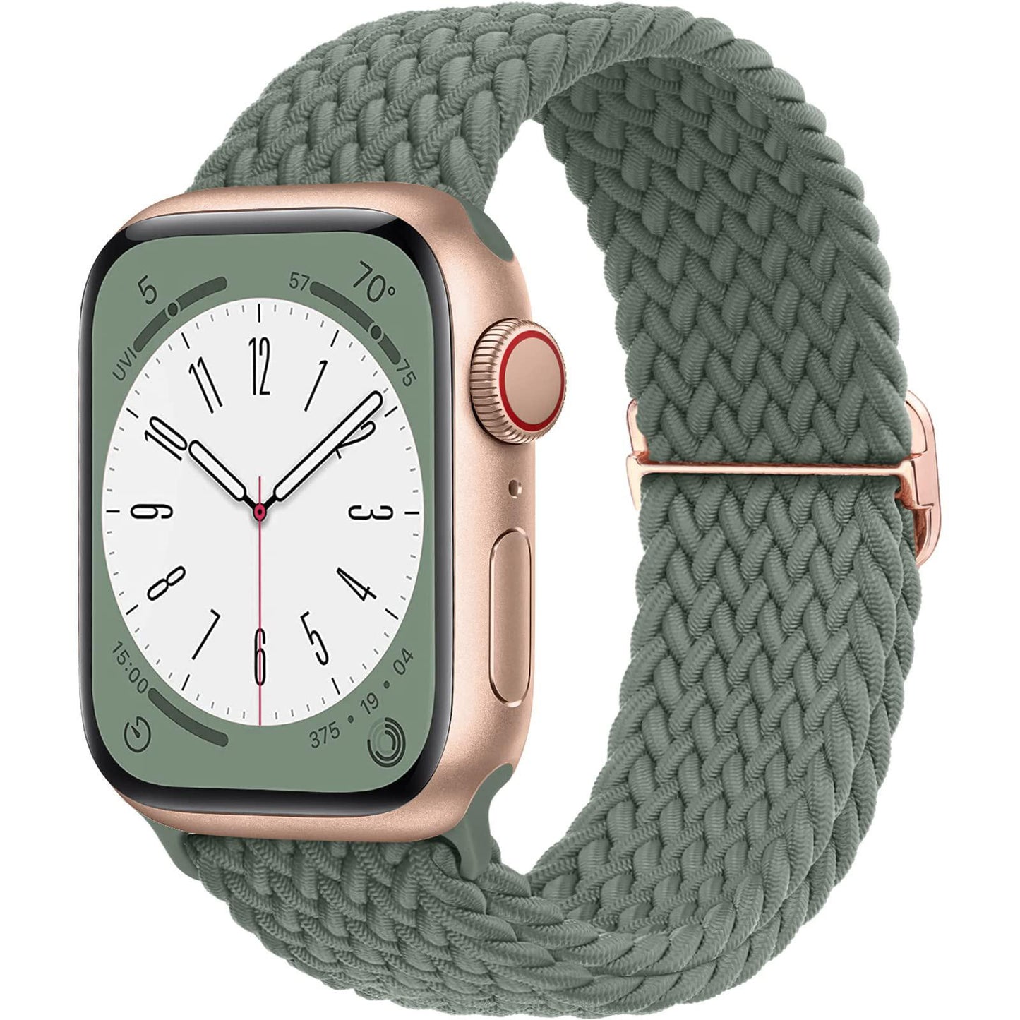 Boucle solo tressée pour bracelet de montre Apple 44 mm 40 mm 49 mm 45 mm 41 mm 38 mm Bracelet en nylon élastique iWatch série 8 3 se 6 7 Ultra