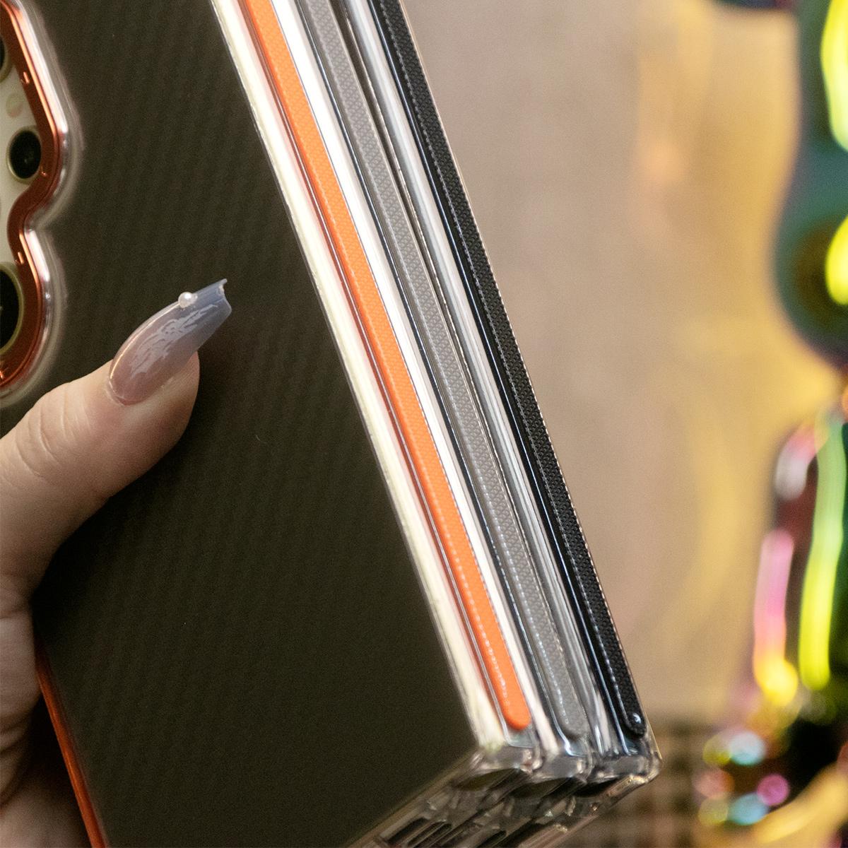 Two-tone Carbon Fiber Pattern Phone Case, Metal Hardware Camera Protective Acrylic Cover, Clear No Yellow, With Shockproof Anti-Fall Bumper For iPhone 16 15 14 13 12 11