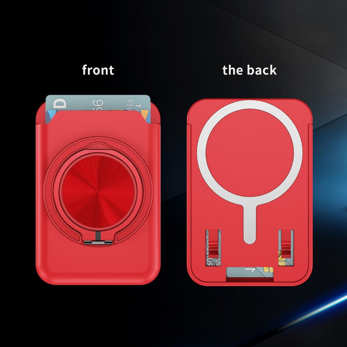 Portable Strong Magnetic Wallet Card Holder 360 Degree Rotating Kickstand Rubber Card Slot Case for Magsafe for iPhone 16 15 14 13 12 for Samsung S25 S24 S23 Magnetic Stand Cover