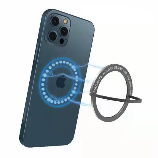 Alloy Build-In Magnet Ring Phone Holder Mag Safe Kickstand Design for iPhone 16 15 14 13 12 & Universal Smart Phones