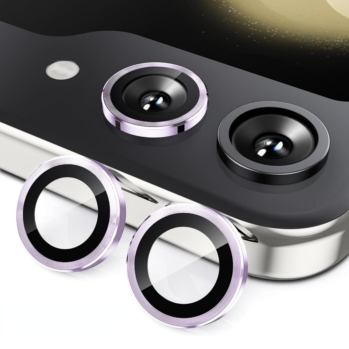 Metal Camera Lens Protector For Samsung Galaxy Z Flip 5 Anti Scratch 9H Tempered Glass With Metal Ring Lens Cover For Galaxy Z Flip5
