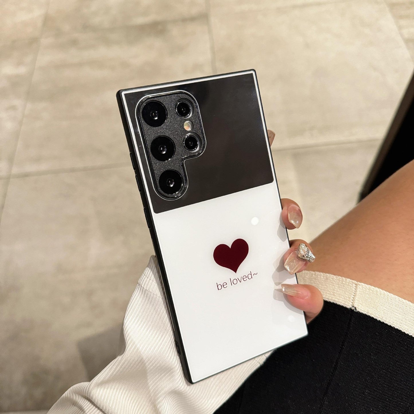 For Samsung S25Ultra S25 S24 S23 S22 S21 Phone Case, Luxury Glitter Mirror Love Heart Plating Acrylic, Camera Protection Hard Full Cover