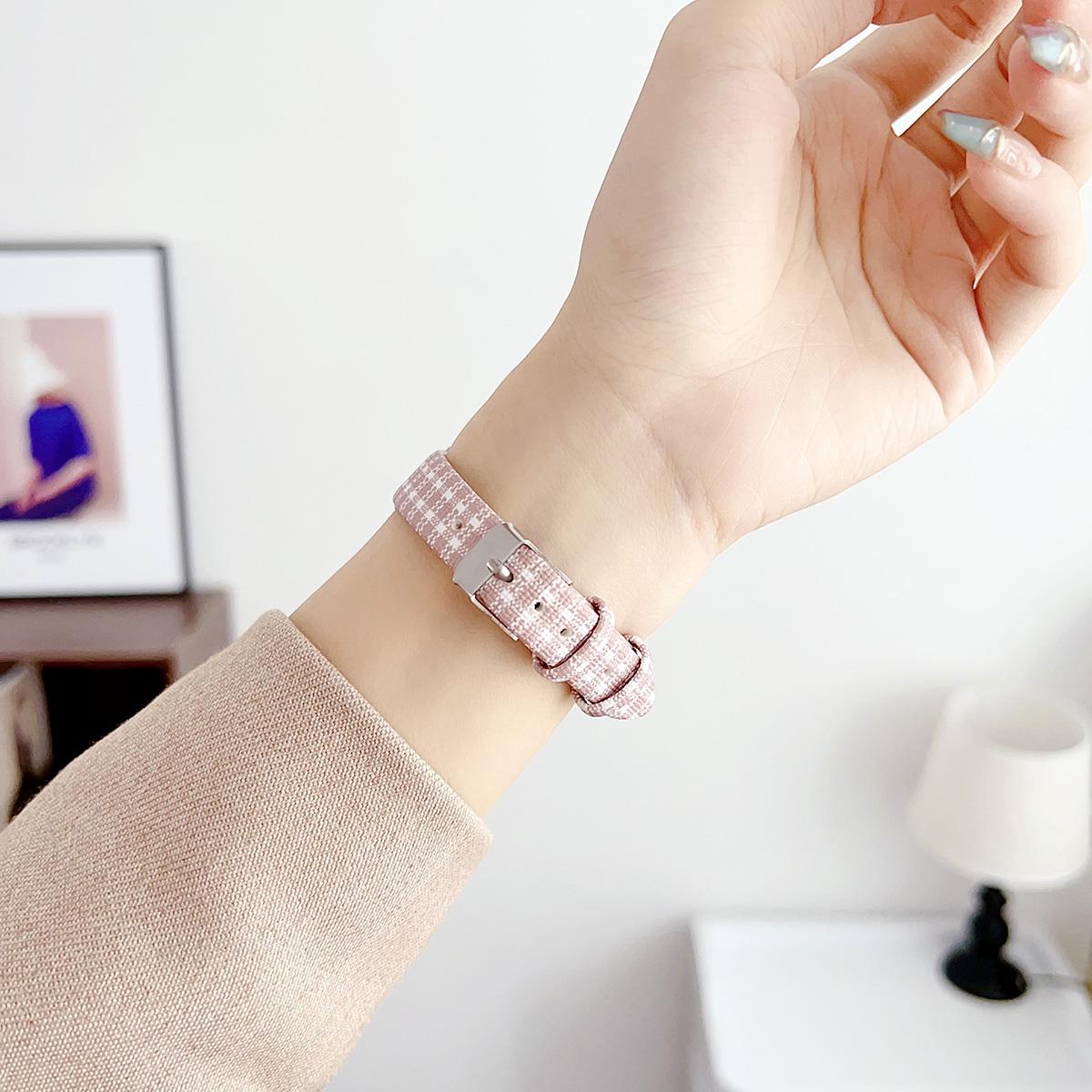 Plaid Canvas Metal Strap for Apple Watch 44mm Band 45 42 38 41 Ultra 49mm Link Bracelet for IWatch Series 9 8 7 6 SE 5 4