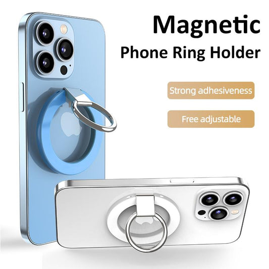 180 Degree Rotation Electroplating Zinc Alloy Strong Magnetic Finger Ring Phone Holder Damping Fold Stable Support Multi-angle Ring, for iPhone 16 15 14 13 12 for Samsung S25 S24 S23