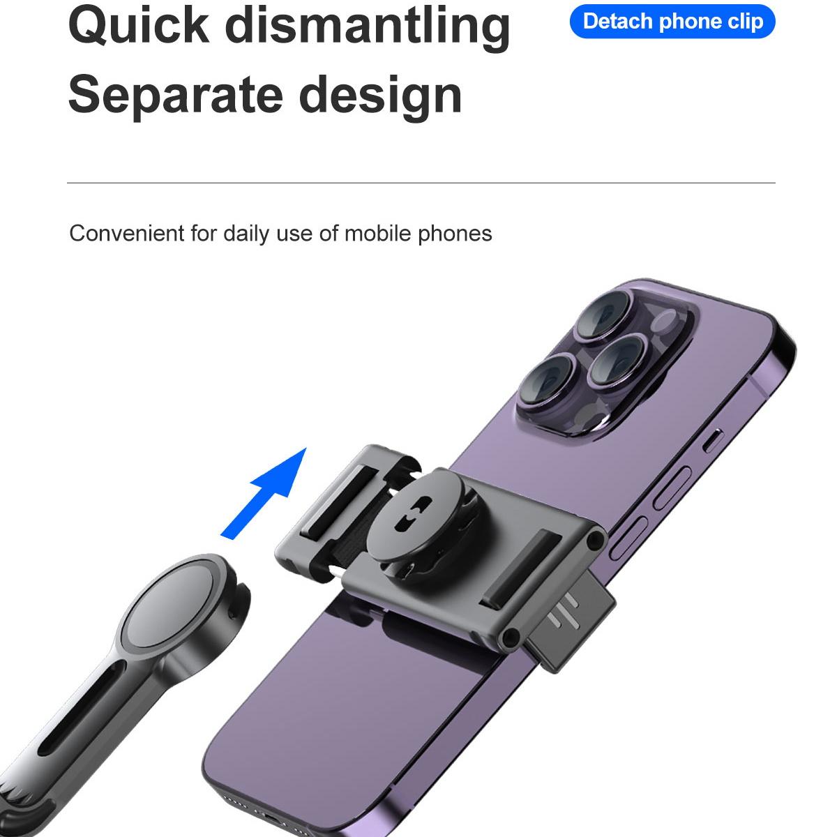 Stabilisateur de téléphone Suivi facial intelligent avec lumière de remplissage amovible Support de téléphone Perche à selfie sans fil Trépied pour diffusion en direct Nouveau