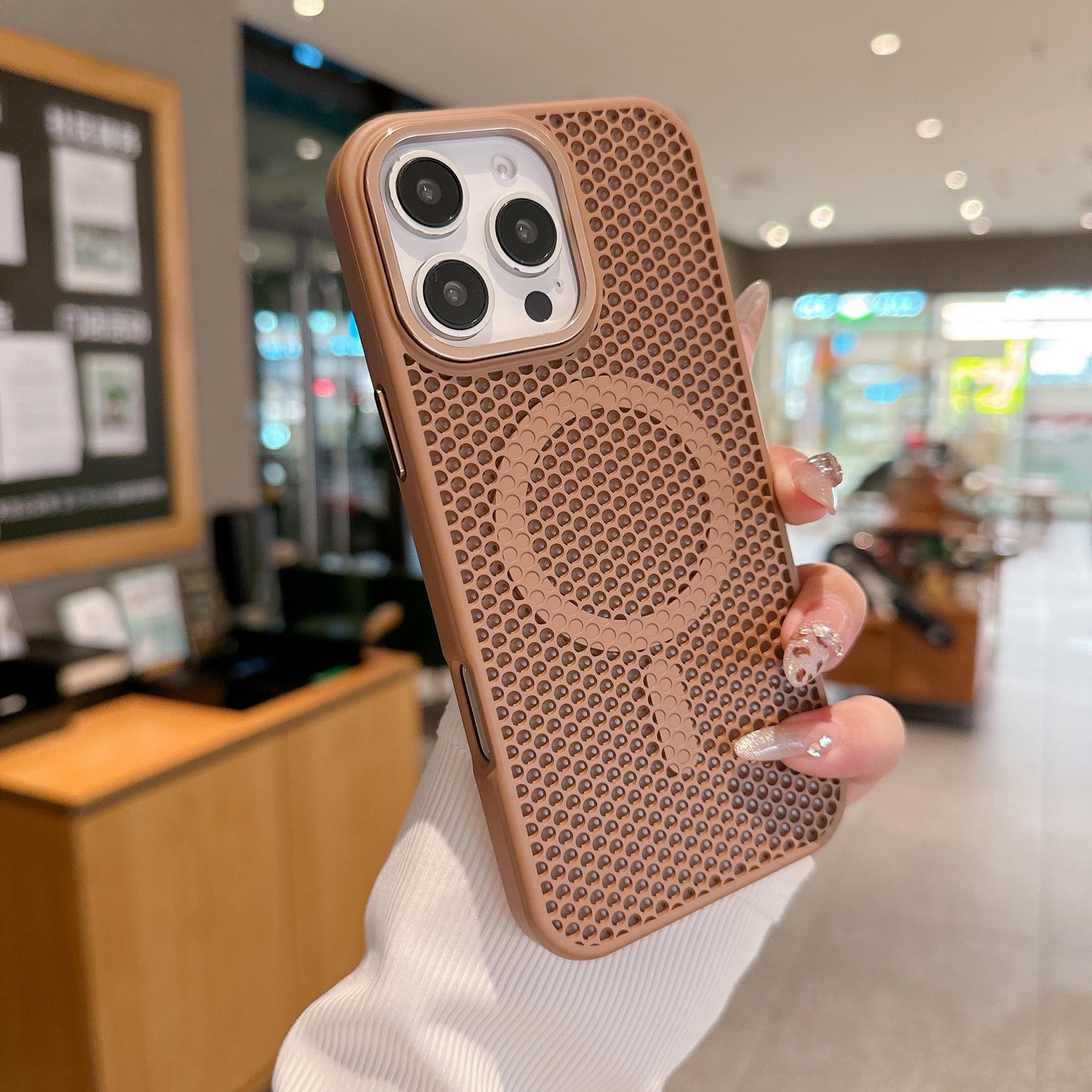 For iPhone 16ProMax 16 15 14 13 12 Pro Max Phone Case, Thin Magnetic Cooling PC Luxury Metal Camera Frame Protection For Magsafe Heat Dissipation Hard Full Cover