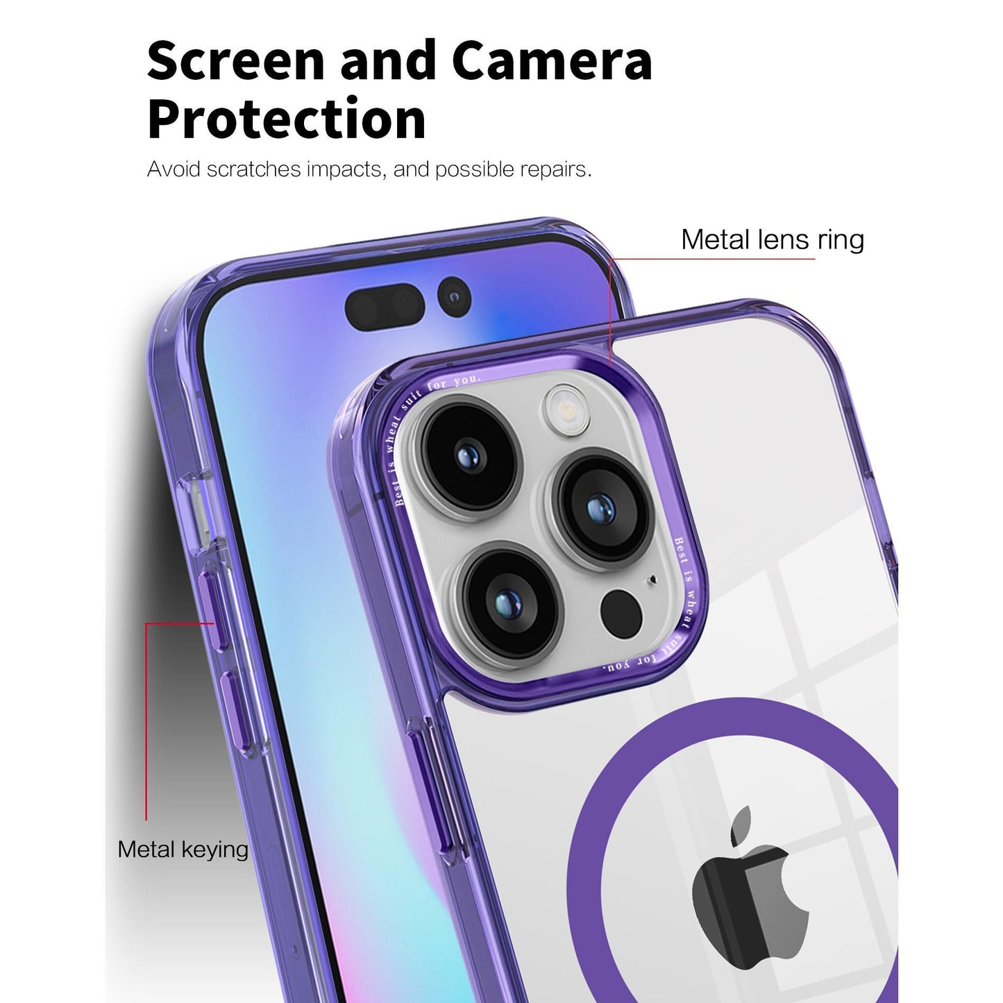 For iPhone 16 15 14 13 12 Plus Pro Max Case, Compatible with MagSafe, All Inclusive Protection, Clear Magnetic Phone Case