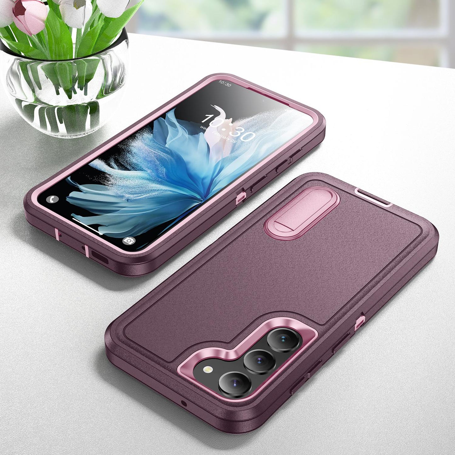 Anti-Dust Kickstand Fall Protection Case for Samsung S24 S23 Ultra S23Plus S22Ultra S21 Hard Cover