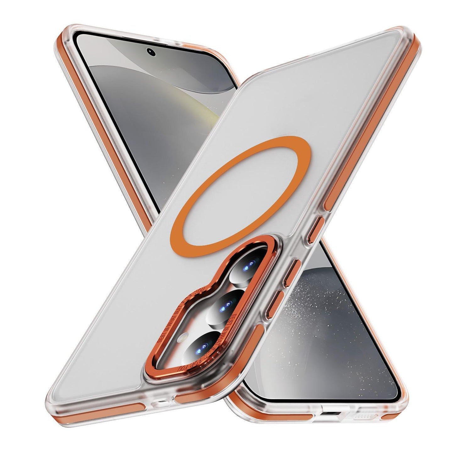 Matte Transparent Anti-Dust Anti-Fall Bumper Shockproof Strong Magnetic Phone Case for Samsung S25Ultra S24 S23FE S23 A14 A15 A25 A35 A54 Bumper Hard Cover