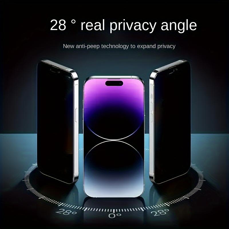 2 Pieces For iPhone 16 15 14 13 12 11 XR X XS Max Plus Pro Max, 360 Degree Anti-peeping Privacy Screen Protectors