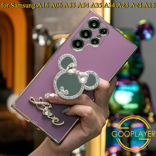 Mouse Mirror Plating Phone Case for Samsung A16 A06 A55 A54 A35 A34 A25 A24 A15