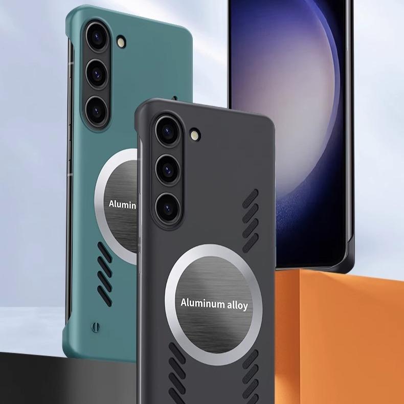 For Samsung S25Ultra S25 S24 S23 S22 S21 Plus Ultra Phone Case, Matte Cooling Magnetic PC Frameless Ultra Slim, Full Camera Cover Protection Hard Cover