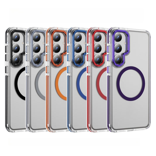 Matte Transparent Anti-Dust Anti-Fall Bumper Shockproof Strong Magnetic Phone Case for Samsung S25Ultra S24 S23FE S23 A14 A15 A25 A35 A54 Bumper Hard Cover