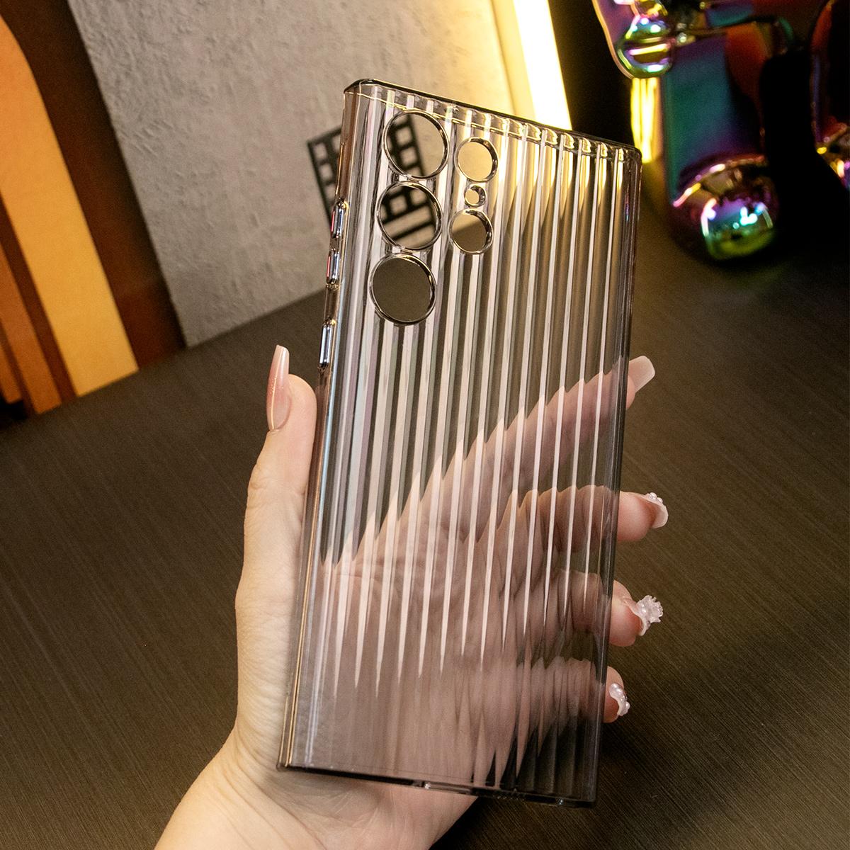 Corrugated Patter Matte Clear Ultra-thin Hard Transparent Phone Case for Samsung S24Ultra S24Plus S24 S23Ultra S23Plus S23