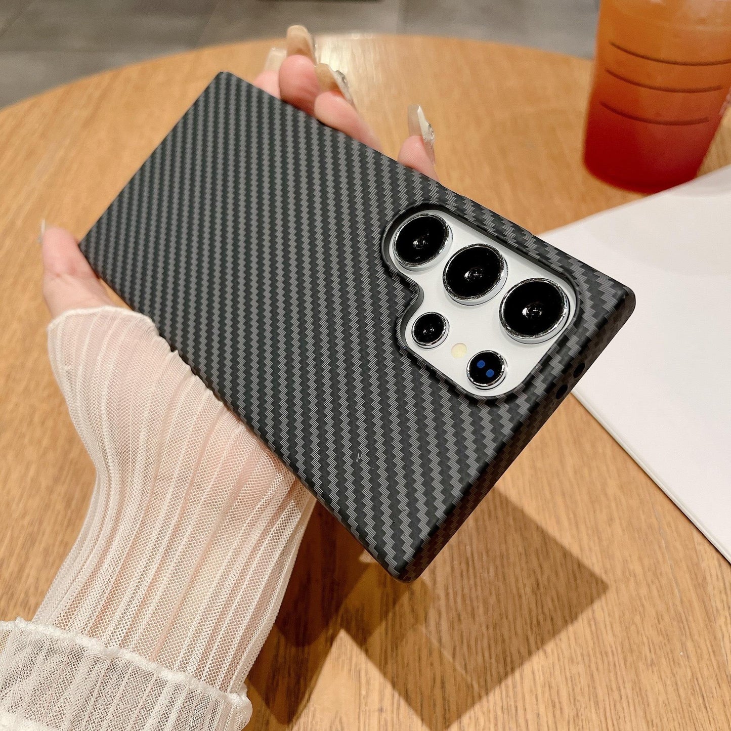 Carbon Fiber Matte Strong Magnetic Ultra Thin Light Phone Case For Samsung S25Ultra S25 S24 S23 S22 Note20Ultra Note10Plus Support Wireless Charging Hard Full Cover