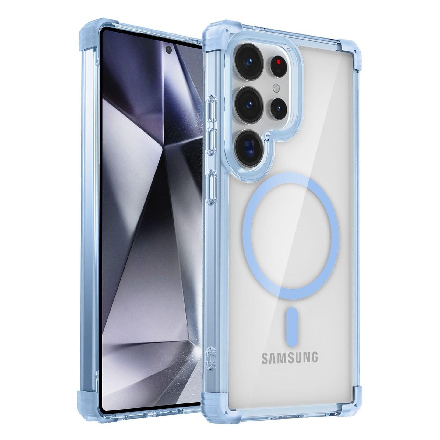 HD Acrylic Transparent Strong Magnetic High Protection Four Corner Shockproof Phone Case For Samsung S25Ultra S24 S23 S22 S21 Note20 Not Yellowing Clear Hard Full Cover