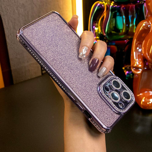 Coque de téléphone de base en strass et diamants à paillettes pour iPhone 16 15 14 13 12 Pro Max