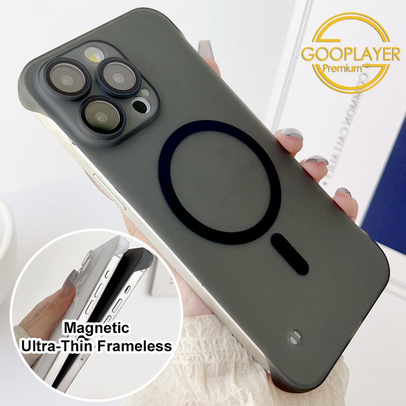 For iPhone 16 15 14 13 12 Pro Max Phone Case, Ultrathin Frameless Magnetic PC Hard for Magsafe Support Wireless Charging Matte Clear High Transparency Full Cover