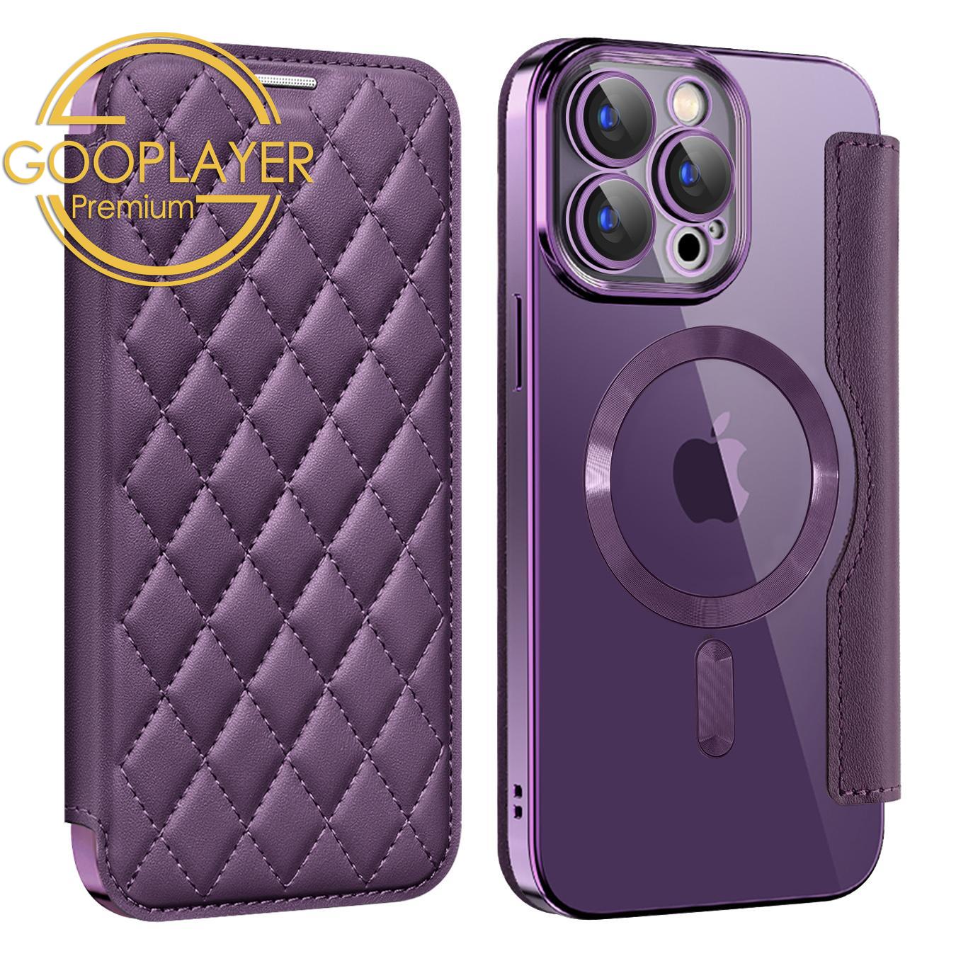 For iPhone 16 15 14 13 Pro Max Phone Case, Luxury Magnetic Suction Flip Business Wallet Card Slot Leather for Magsafe With Lens Film Anti-Fall Full Cover