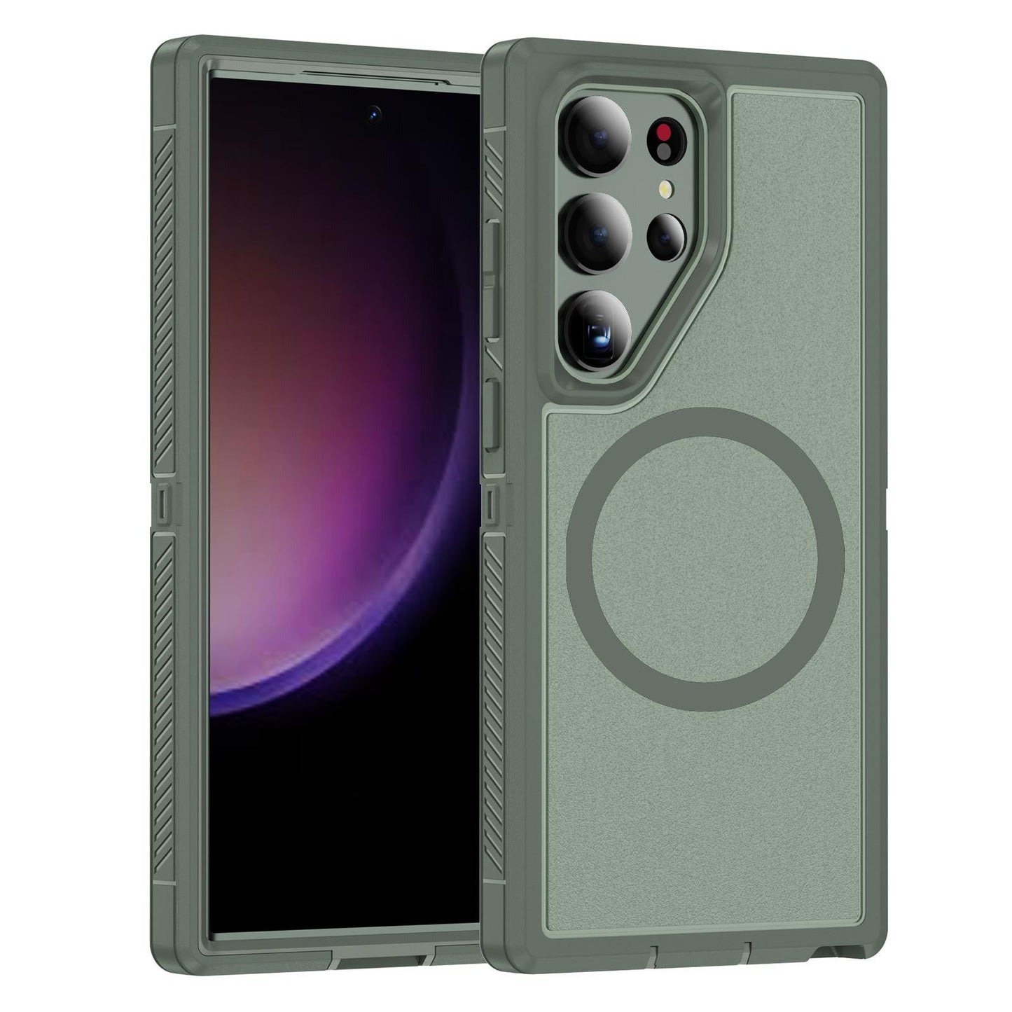 Anti-Dust Anti-Fall Heavy Duty Protection Shockproof Strong Magnetic Phone Case for Samsung S25Ultra S24 S23FE S23 S22 Bumper Matte Hard Full Cover