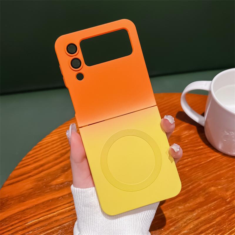 Gradient Color Magnetic Wireless Charging Phone Case For Samsung Galaxy Z Flip 3 4 5 ZFlip6