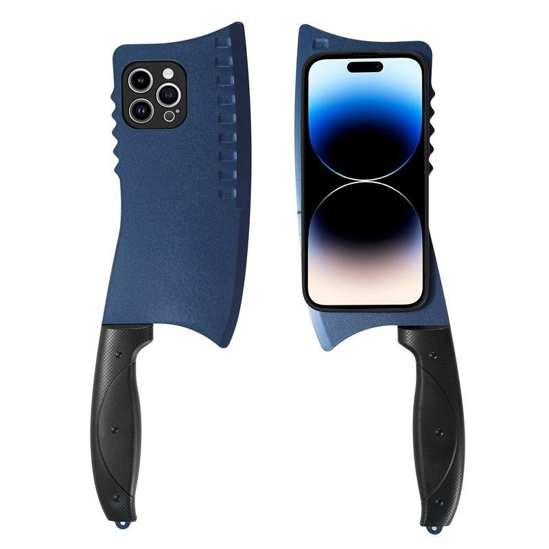 Creativity TPU Spoof Kitchen Knife Pattern Plating Len Protection Phone Case For iPhone 16ProMax 15 14 13 12 11 XR X/XS XSMax Hard Full Cover