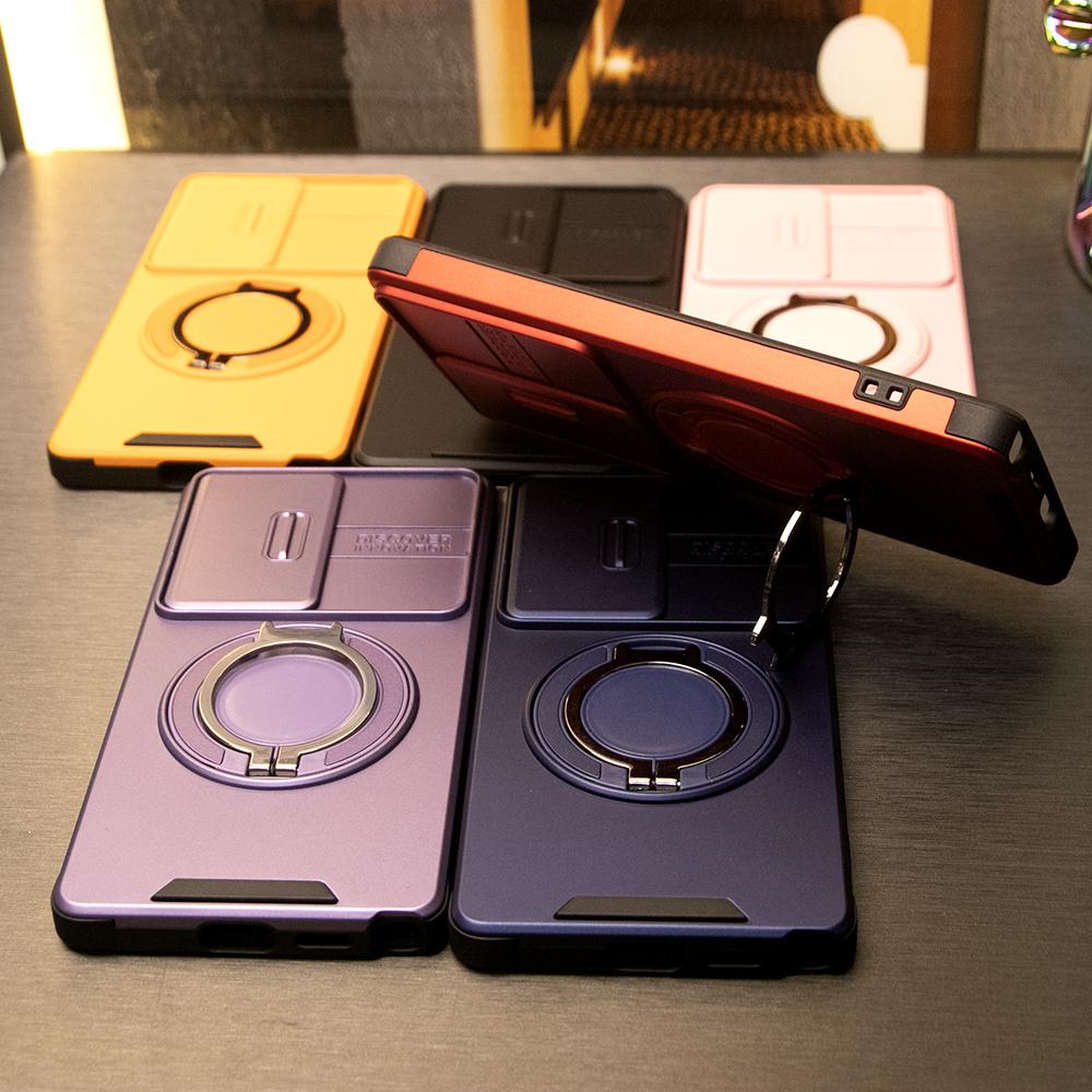 Removable Dust-proof Lens Cap Protection Phone Case 360 Rotating Metal Kickstand For Samsung S25Ultra S24 S23 S22 S21 Note20 A06 A15 A16 A25 A35 A36 A53 A54 A55 Shockproof Cover
